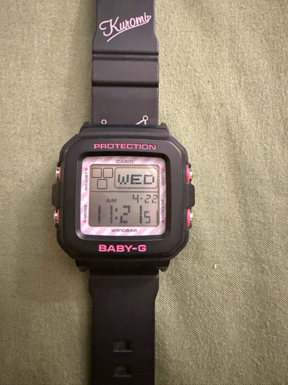 Casio BABY-G Black and Pink Digital Watch with Kuromi Strap